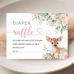Oh Deer Baby Shower Diaper Raffle  Enclosure Card