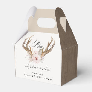 Oh Deer Baby Shower Favor Box – Woodland Floral An