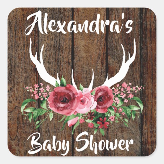 Oh Deer Baby Shower Favor Sticker (Front)