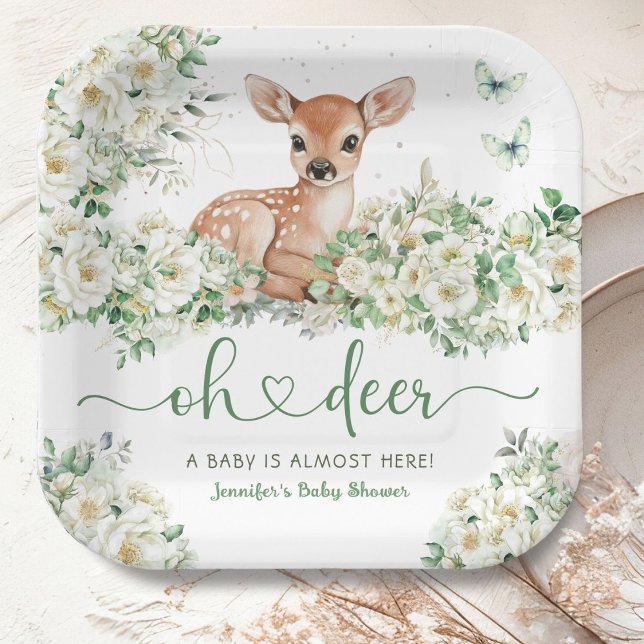 Oh Deer Baby Shower Gender Nautral Paper Plates (Creator Uploaded)