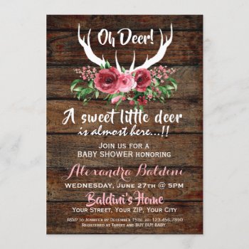 Oh Deer Baby Shower Invitation by NellysPrint at Zazzle