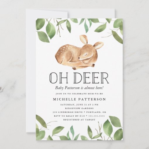 Oh Deer | Baby Shower Invitation | Zazzle