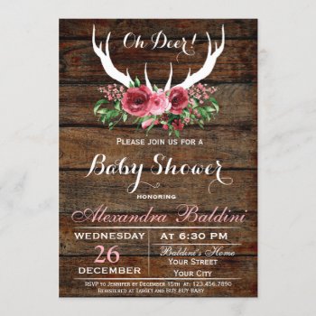 Oh Deer Baby Shower Invitation by NellysPrint at Zazzle