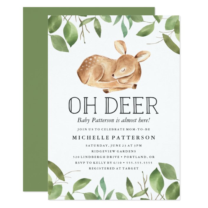 oh deer  baby shower invitation  zazzle