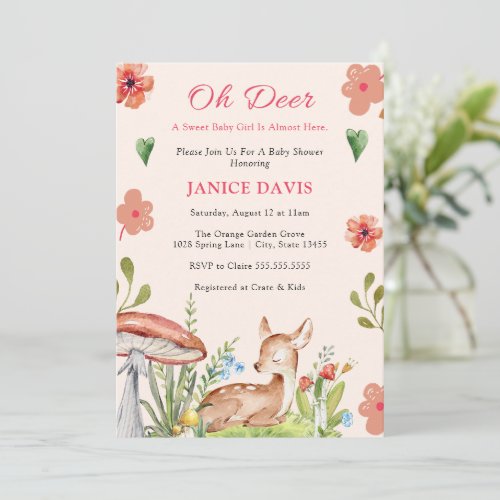 Oh Deer Baby Shower Invitations