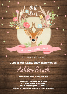 Oh Deer Baby Shower Invitations Zazzle