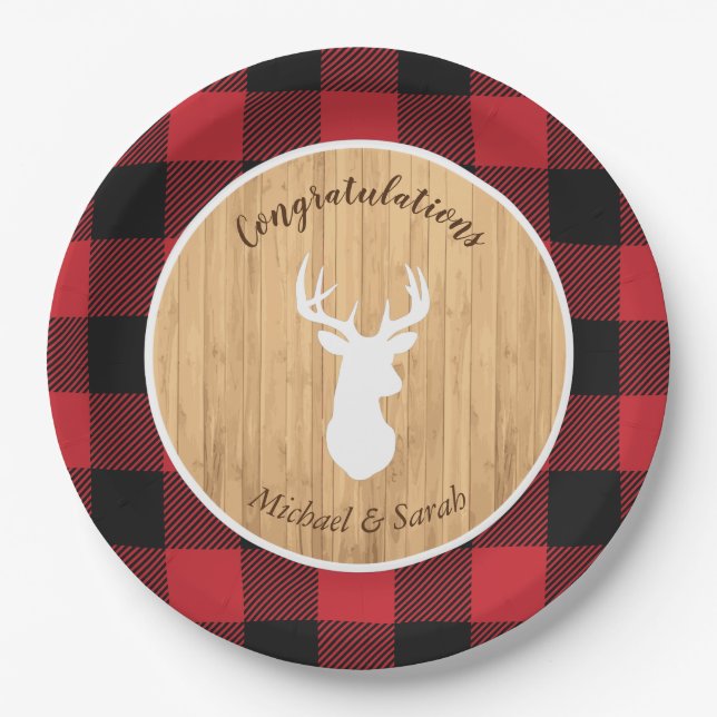 Oh Deer Baby Shower Paper Plates (Front)