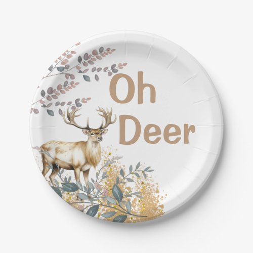 Oh Deer Baby Shower Paper Plates