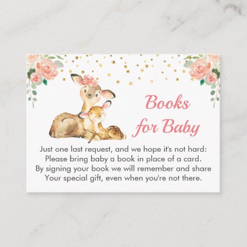 Oh Deer Baby Shower Sprinkle Girl Book Request Enclosure Card