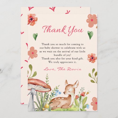 Oh Deer Baby Shower Thank You Card