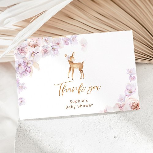 Oh deer baby shower thank you card