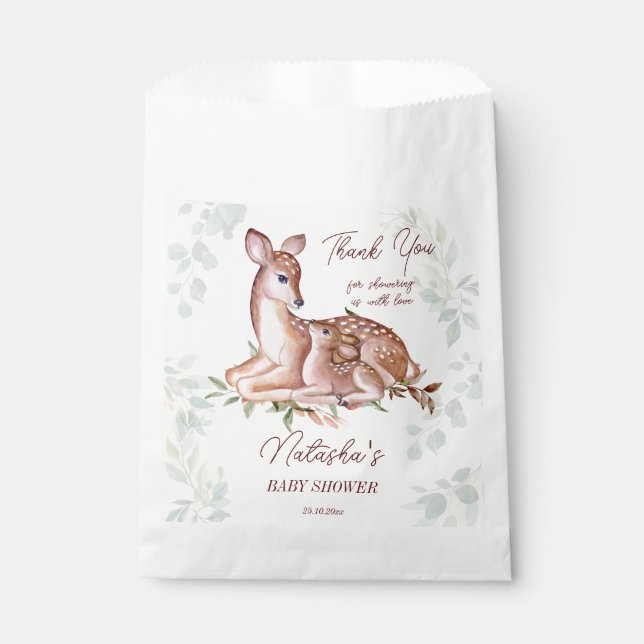 Oh deer baby shower thank you favor bag (Front)