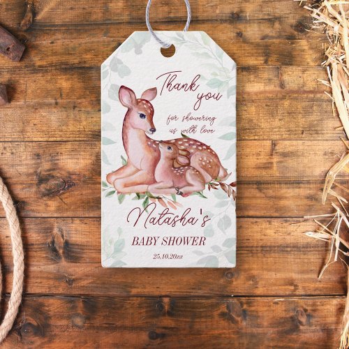 Oh deer baby shower thank you gift gift tags