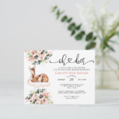 Oh Deer Baby Shower Watercolor Floral Invite (Standing Front)
