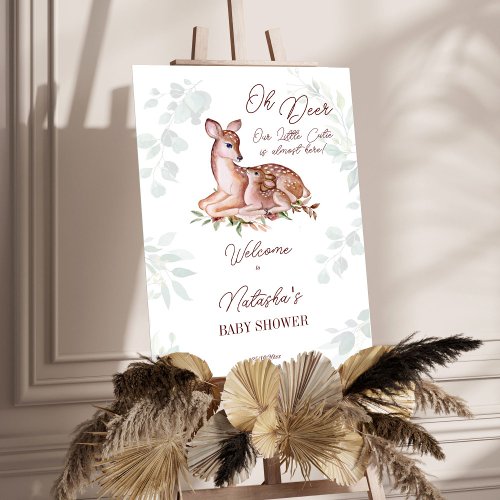 Oh deer baby shower welcome sign