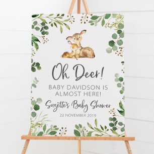 Oh Deer Baby Shower Welcome Sign - Woodland Animal