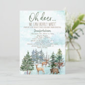 Oh Deer Bearly Wait Forest Boy Country Baby Shower Invitation (Standing Front)
