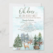Oh Deer Bearly Wait Forest Boy Country Baby Shower Invitation (Front)