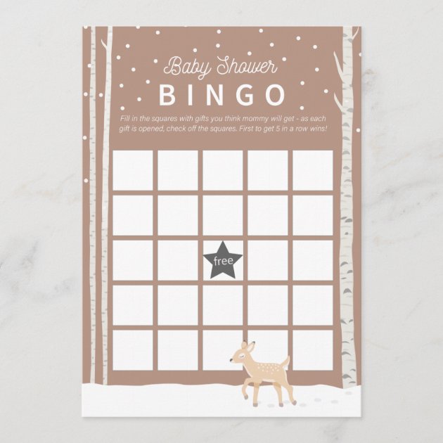 blank deer baby shower bingo cards