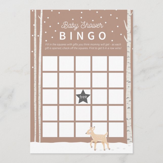 Oh Deer - BINGO Baby Shower Game Program (Front)