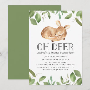 Oh Deer   Birthday Party Invitation