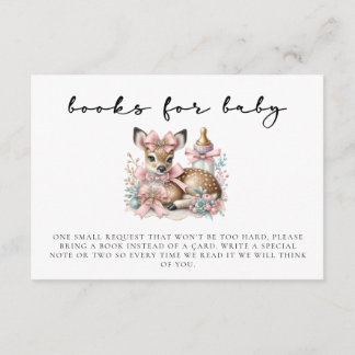 Oh deer blush pink girl baby shower enclosure card