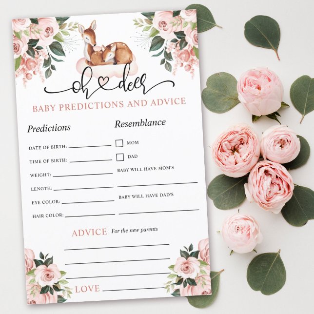 Oh Deer Botanical Floral Baby Predictions Game (Creator Uploaded)