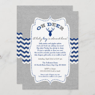 Oh Deer Buck Baby Sprinkle invite, front facing Invitation