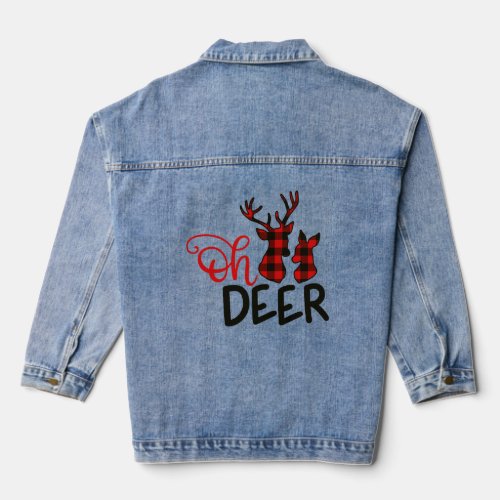 Oh Deer Bufallo Plaid Denim Jacket