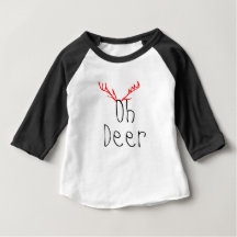 Oh Deer Christmas baby Raglan T-shirt
