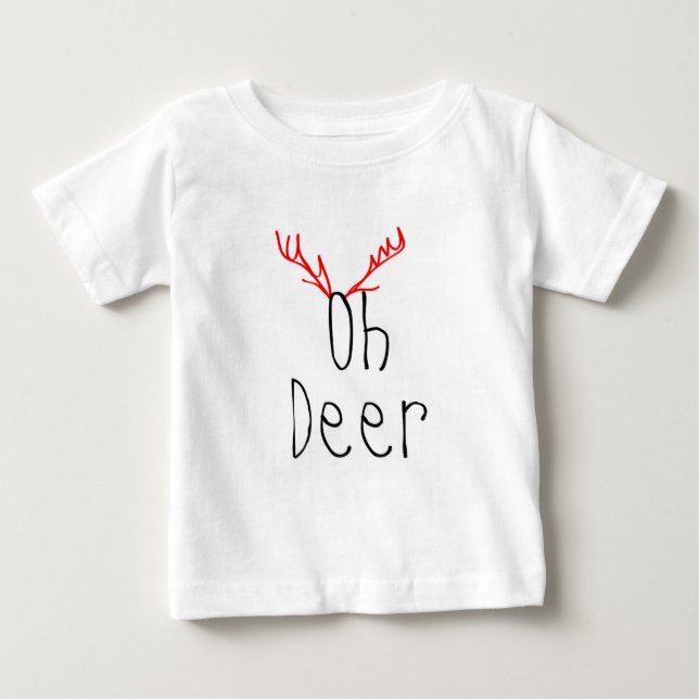 Oh Deer Christmas baby Raglan T-shirt (Front)