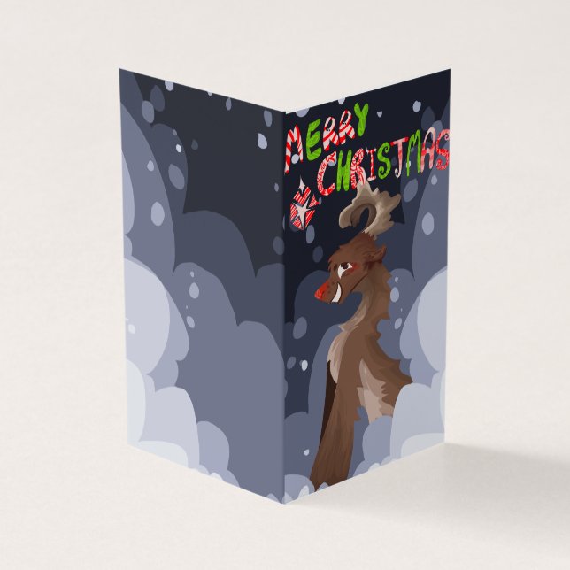 Oh Deer christmas card (Outside)