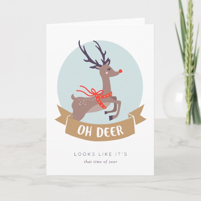 Oh Deer Christmas Card (Front)