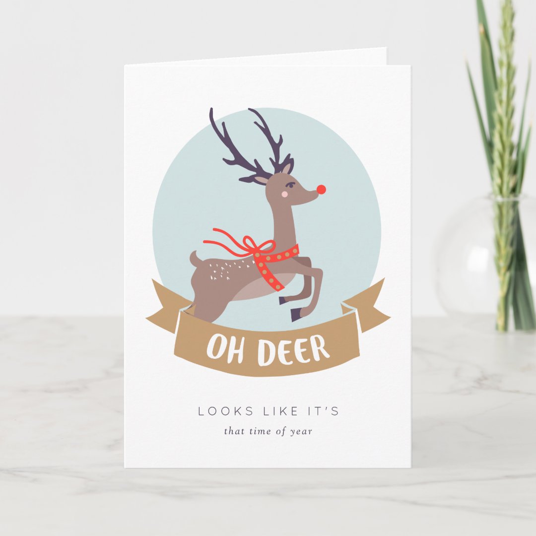 Oh Deer Christmas Card | Zazzle