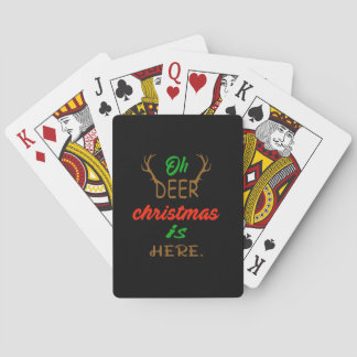 Oh Deer Christmas Celebration Holiday Design Poker Cards