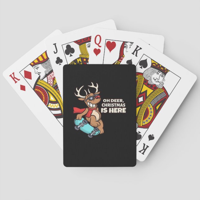 Oh Deer Christmas Celebration Holiday Design  Poker Cards (Back)
