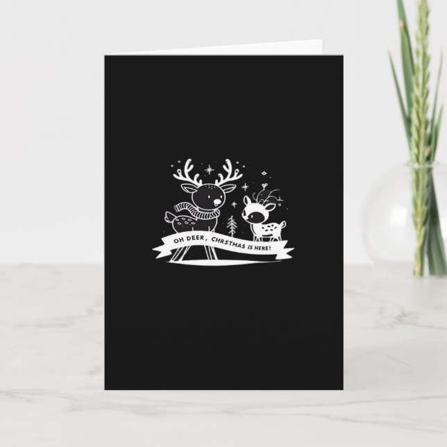 Oh Deer Christmas Celebration Holiday Style  Card (Front)