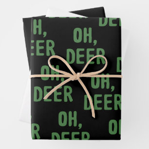 Oh, Deer Christmas Funny Vintage Santa Sarcastic Wrapping Paper Sheets