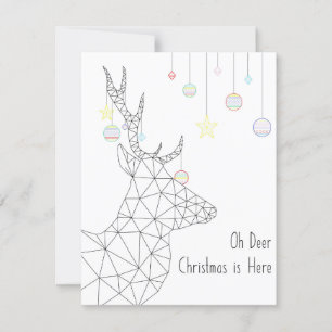 Oh deer christmas (geometric) holiday card