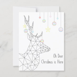 Oh deer christmas (geometric) holiday card