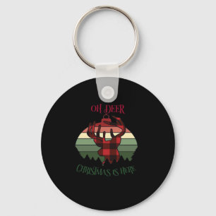 Oh Deer Christmas Is Here Joyful Aesthetic Keychain