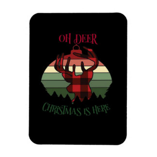 Oh Deer Christmas Is Here Joyful Aesthetic  Magnet