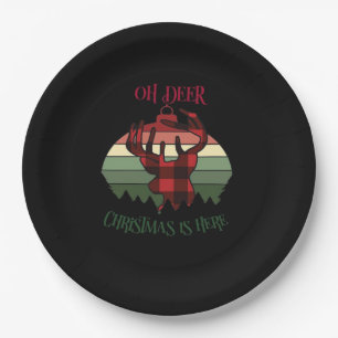 Oh Deer Christmas Is Here Joyful Aesthetic  Paper Plates
