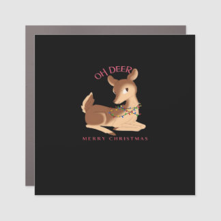 Oh Deer Christmas Modern Design Car Magnet