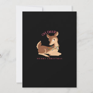 Oh Deer Christmas Modern Design Holiday Card