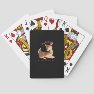 Oh Deer Christmas Modern Design  Poker Cards