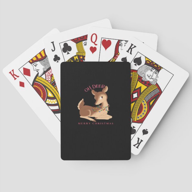 Oh Deer Christmas Modern Design  Poker Cards (Back)