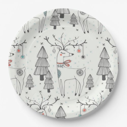 Oh Deer Christmas Paper Plates