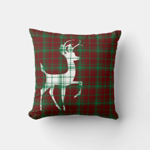 Oh Deer! Christmas Plaid Throw Pillow