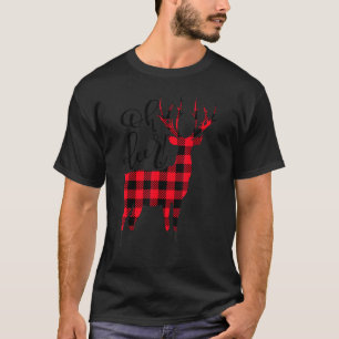 Oh Deer Christmas red plaid Reindeer Family Matchi T-Shirt